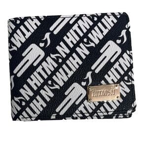 HITMAN Bi-Fold Wallet Black & White vegan leather - NEW